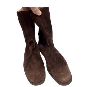 J. Crew Dark Brown Suede Heeled Boots